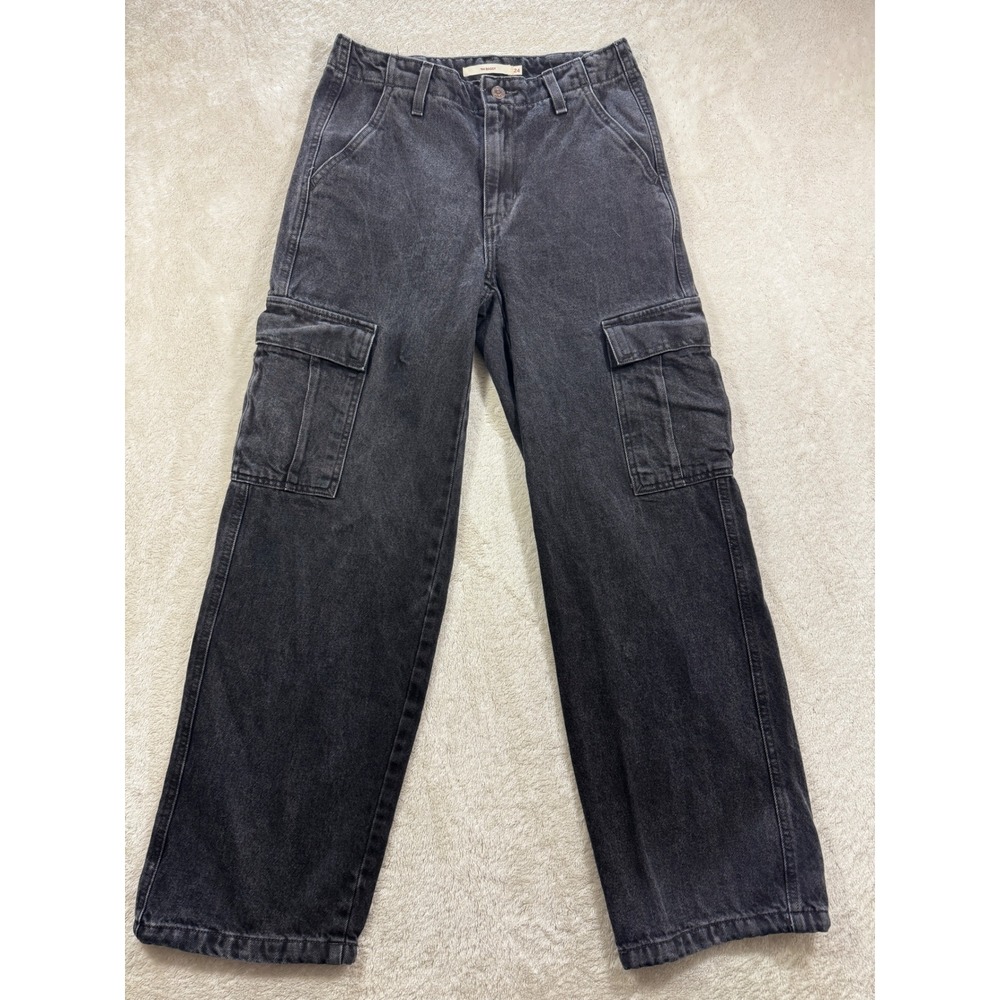 Levi's Womens '94 Baggy Cargo High Rise Black Denim Jeans 24 Meas: 27x29.5